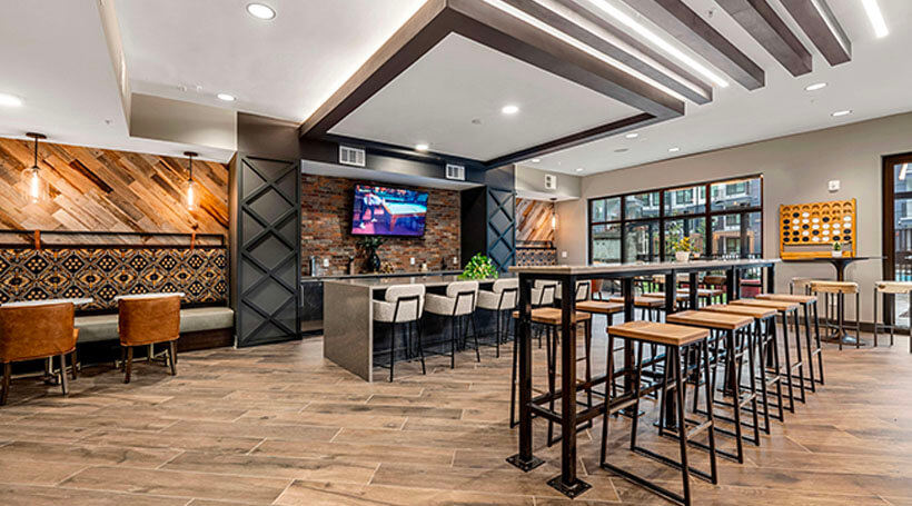 Casual bar area with seating