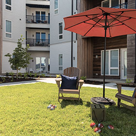 Spark Apartments outdoor seating